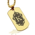 thumbnail image 1 of Stainless Steel Alphabet Letter K initial Dog Tag Pendant Necklace, 1 of 3