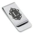 thumbnail image 1 of Stainless Steel Alphabet Letter L initial Classic Slim Money Clip Credit Card Holder, 1 of 2