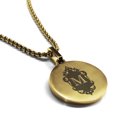 thumbnail image 1 of Stainless Steel Alphabet Letter M initial Round Medallion Pendant Necklace, 1 of 3