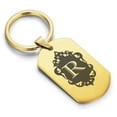 thumbnail image 1 of Stainless Steel Alphabet Letter R initial Dog Tag Keychain Circle Ring, 1 of 2