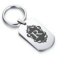 thumbnail image 1 of Stainless Steel Alphabet Letter R initial Dog Tag Keychain Circle Ring, 1 of 2