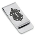 thumbnail image 1 of Stainless Steel Alphabet Letter T initial Classic Slim Money Clip Credit Card Holder, 1 of 2