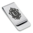 thumbnail image 1 of Stainless Steel Alphabet Letter U initial Classic Slim Money Clip Credit Card Holder, 1 of 2