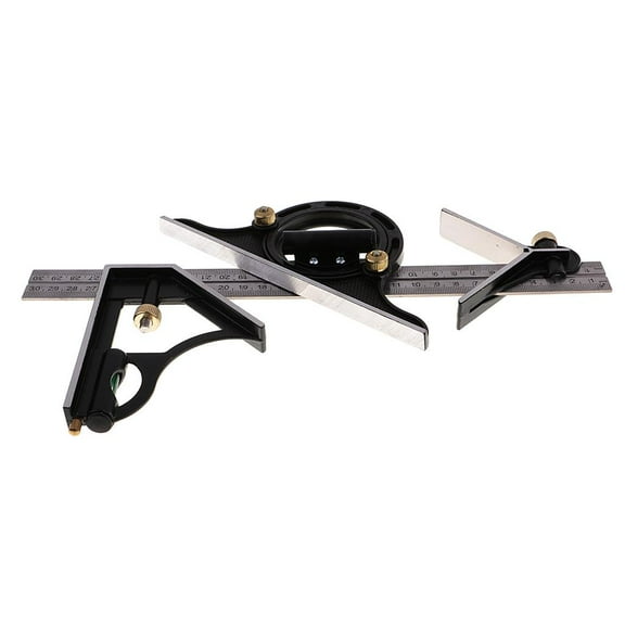Stainless Steel Aluminum 12-Inch 0- Professional Combination Square Multi Functional Measurement Ruler Tools
