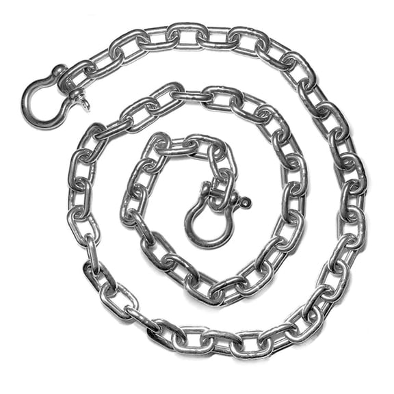 Stainless Steel Anchor Chain 5/16" x 10ft with Shackles - 316 Marine Grade, 8mm, Boat Anchor Rode, Corrosion Resistant