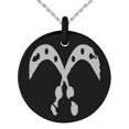 thumbnail image 1 of Stainless Steel Ancient Tribal Courage Rune Engraved Small Medallion Circle Charm Pendant Necklace, 1 of 1