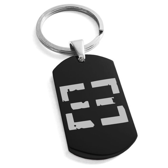 Tioneer Tioneer Stainless Steel Ancient Tribal Support Rune Engraved Dog Tag Keychain Keyring