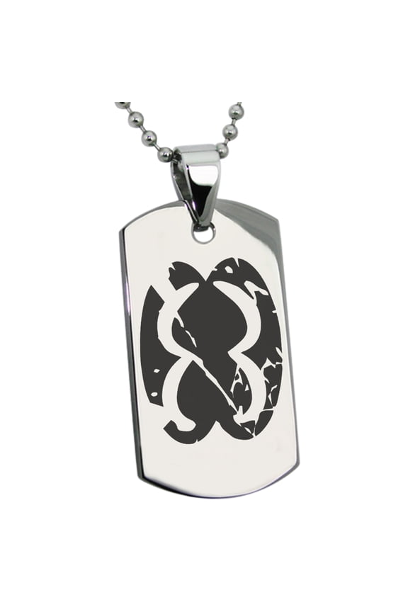 Stainless Steel Ancient Tribal Unity Rune Engraved Dog Tag Pendant Necklace