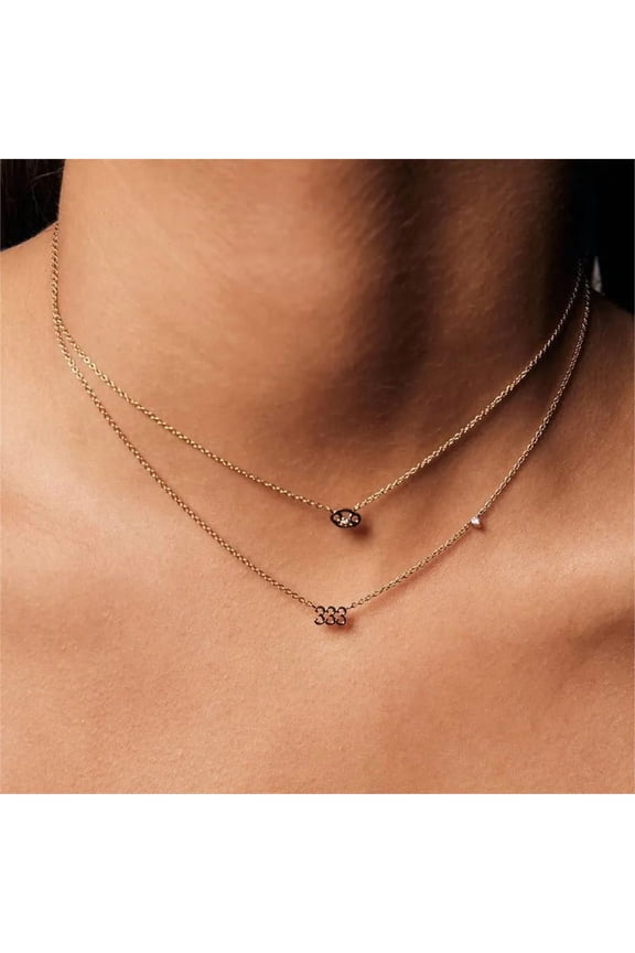 Stainless Steel Angel Digital Diamond Pendant Necklace