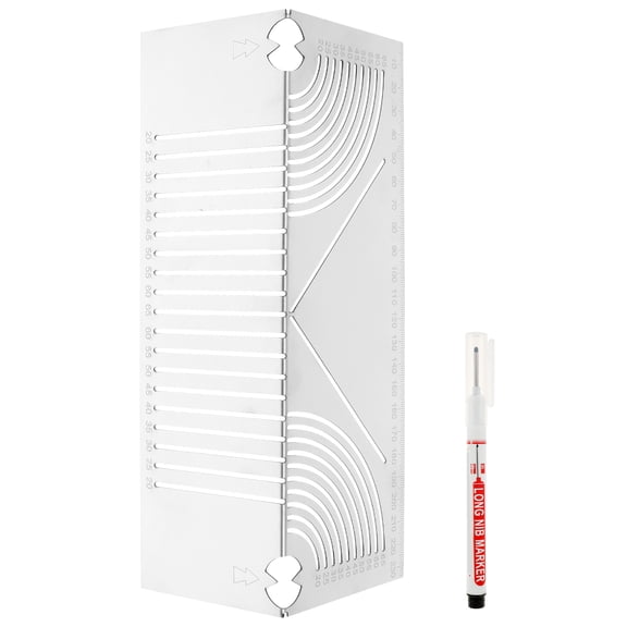 Stainless Steel Angle Arc Marking Tool Efficient High Precision Bend Pipe Marking Tool Easy to Use Multifunctional Square Pipe Marking Tool With Pen for Metalworking Engineering