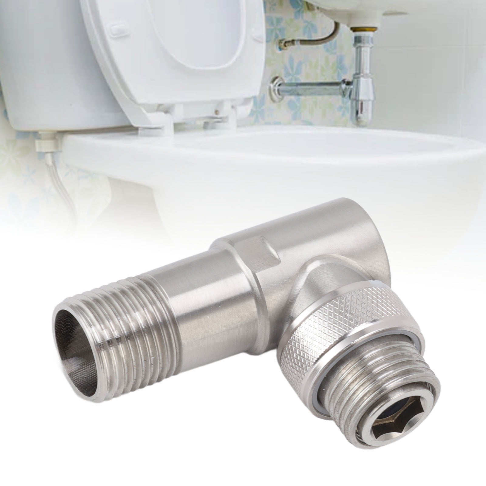 Stainless Steel Angle Stop Valve Male G1/2 1 In 2 Out Valve Diverter