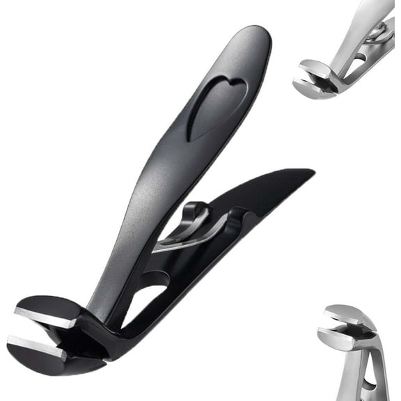 Stainless Steel Angled Elbow Nail Clippers for Thick Nails Ingrown Toenails Heavy Duty Large Opening Pedicure Tool Ergonomic Grip Precision Cutter with File for Home Salon Foot Care Grooming
