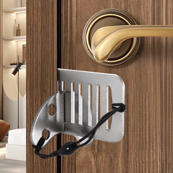 Stainless Steel Anti-Theft Door Stopper Portable Security Barrier for Women Living Alone, Easy Installation, Enhances Door Pressure Resistance and Provides Reliable Home Security