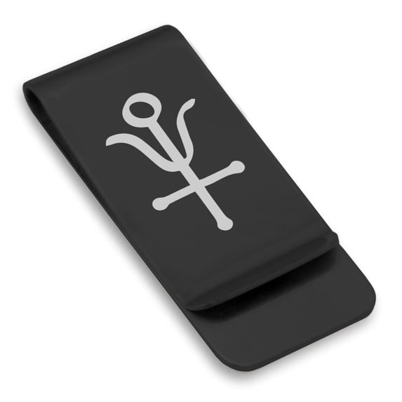 Stainless Steel Antimony Alchemy Symbol Classic Slim Money Clip Credit Card Holder