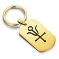 thumbnail image 1 of Stainless Steel Antimony Alchemy Symbol Dog Tag Keychain Circle Ring, 1 of 2