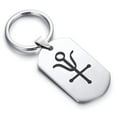 thumbnail image 1 of Stainless Steel Antimony Alchemy Symbol Dog Tag Keychain Circle Ring, 1 of 2