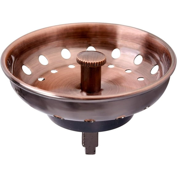 Stainless Steel Antique Copper Sink Strainer and Stopper for 3-1/2" AC Sink Drain