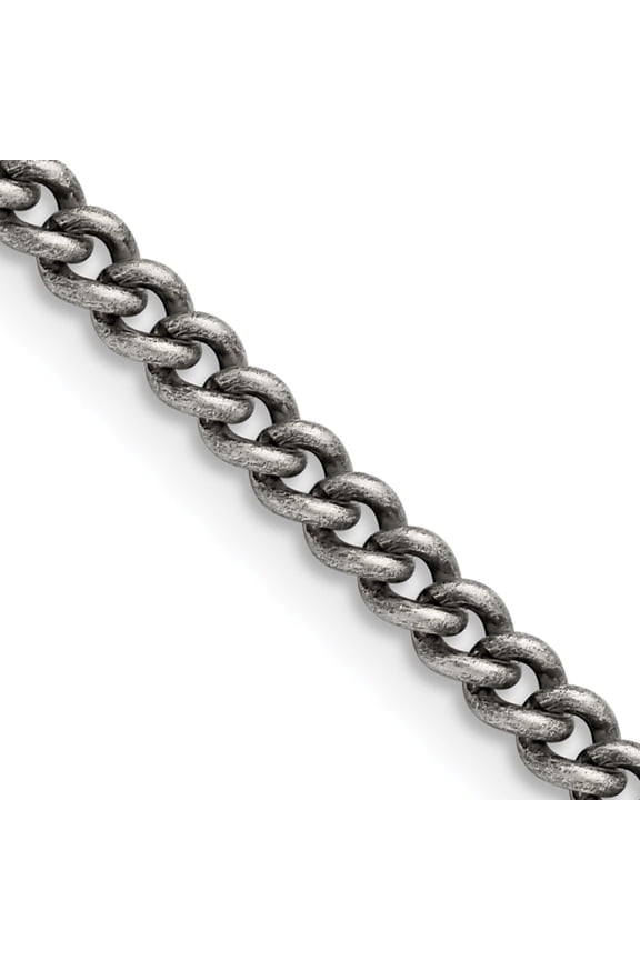 Stainless Steel Antiqued 4mm 30In Round Curb Chain (30 X 4) Made In China srn1007-30