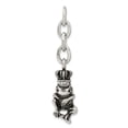 thumbnail image 1 of Stainless Steel Antiqued CZ Royal Frog Interchangeable Charm Pendant, 1 of 5