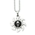 thumbnail image 1 of Stainless Steel Antiqued Saw Blade With Skull Pendant Necklace - 24 Inch - Measures 35mm Wide, 1 of 2