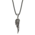 thumbnail image 1 of Stainless Steel Antiqued and Polished Angel Wing 23.5in Necklace, 1 of 2