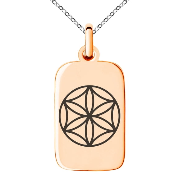 Stainless Steel Aphrodite Greek Goddess of Love Engraved Small Rectangle Dog Tag Charm Pendant Necklace