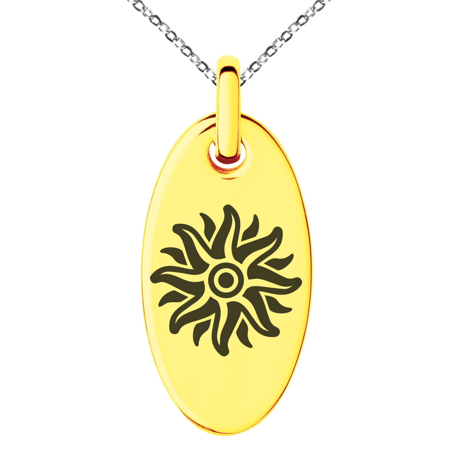 Stainless Steel Apollo Greek God of Sun Engraved Small Oval Charm ...