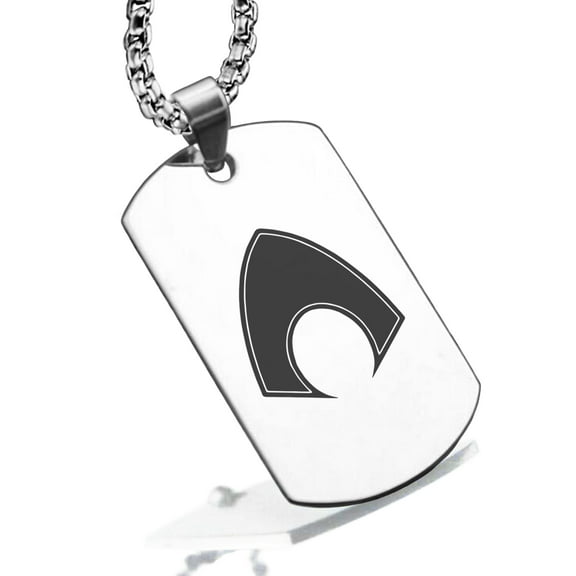 Stainless Steel Aquaman Dog Tag Pendant Necklace