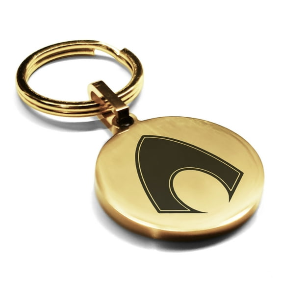 Stainless Steel Aquaman Round Medallion Keychain Circle Ring