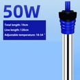 thumbnail image 1 of Stainless Steel Aquarium Heater Adjustable Submersible Thermostat Heating Rod 220-240V For Fish Tank 50W/100W/200W/300W/500W, 1 of 8
