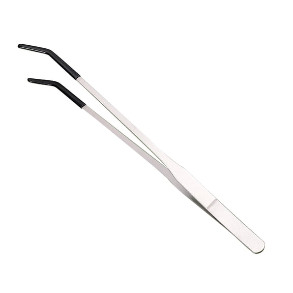 Stainless Steel Aquarium Tweezers Feeding Tongs Non Slip Long Handle Tool for Reptiles and Fish 11 Inch Curved