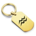 thumbnail image 1 of Stainless Steel Aquarius Zodiac Sign (Water Bearer) Dog Tag Keychain Circle Ring, 1 of 2