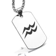 thumbnail image 1 of Stainless Steel Aquarius Zodiac Sign (Water Bearer) Dog Tag Pendant Necklace, 1 of 3