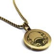 thumbnail image 1 of Stainless Steel Aquarius Zodiac (Water Bearer) Round Medallion Pendant Necklace, 1 of 3