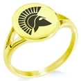 thumbnail image 1 of Stainless Steel Ares Greek God of War Minimalist Oval Top Polished Statement Signet Ring, 1 of 1
