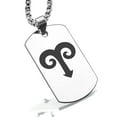 thumbnail image 1 of Stainless Steel Aries Zodiac Sign (Ram) Dog Tag Pendant Necklace, 1 of 3