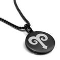 thumbnail image 1 of Stainless Steel Aries Zodiac Sign (Ram) Round Medallion Pendant Necklace, 1 of 3