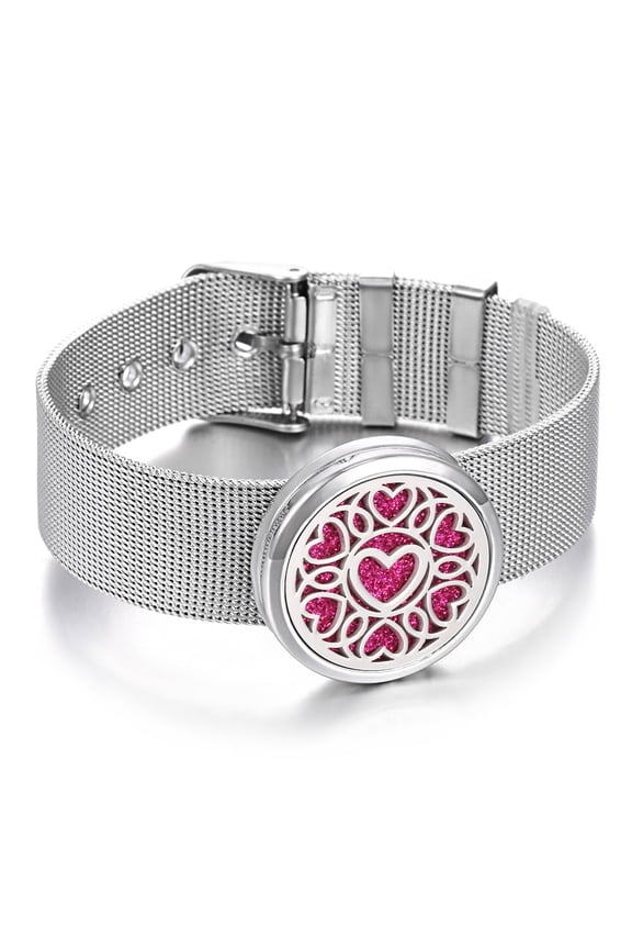 Unisex Aromatherapy Diffuser Bracelet Adjustable Titanium Steel Bangle Fashion Jewelry 27mm Diameter Perfume Bracelet