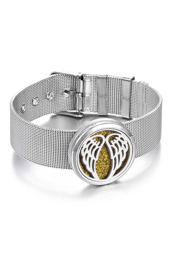 Unisex Aromatherapy Diffuser Bracelet Adjustable Titanium Steel Bangle Fashion Jewelry 27mm Diameter Perfume Bracelet
