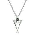 thumbnail image 1 of Stainless Steel Arrow Head Pendant Jewelry For Men - 24 Inch Round Box Chain, 1 of 6