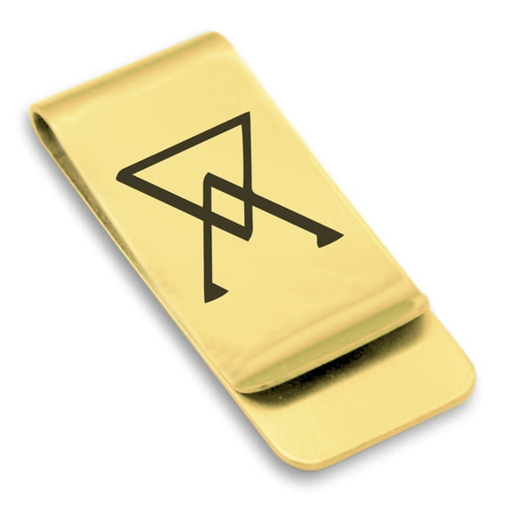 Stainless Steel Arsenic Alchemy Symbol Classic Slim Money Clip Credit Card Holder