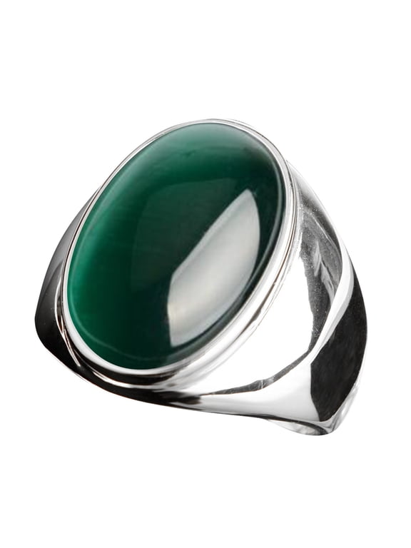 Stainless Steel Artificial Cat Eye Stone Ring, Titanium Steel Cat Eye Ring for Women Men, Lightweight Design Ring Size 7-12, Durable Metal Ring for Party Daily Wear