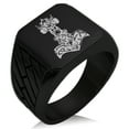 thumbnail image 1 of Stainless Steel Asgard Mjolnir Thor's Hammer Viking Norse Geometric Pattern Biker Style Polished Ring, 1 of 5