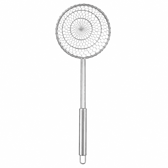 ABPETE Spider Strainer 5 Inch, Stainless Steel Wire Skimmer with Spiral Mesh Basket and Long Handle for Dumplings, Noodles, Frying, Blanching and Hot Pot