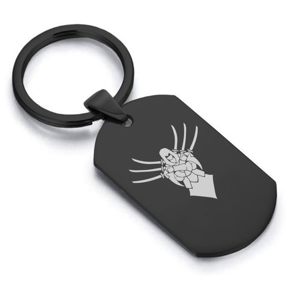 Stainless Steel Assassin Fantasy Class Dog Tag Keychain Circle Ring