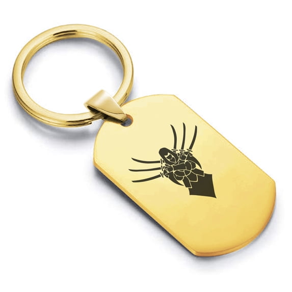 Stainless Steel Assassin Fantasy Class Dog Tag Keychain Circle Ring