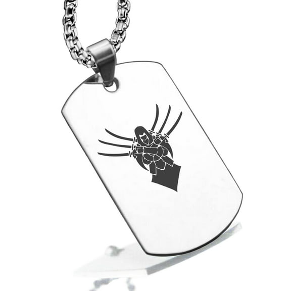 Stainless Steel Assassin Fantasy Class Dog Tag Pendant Necklace