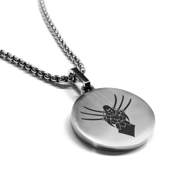Stainless Steel Assassin Fantasy Class Round Medallion Pendant Necklace
