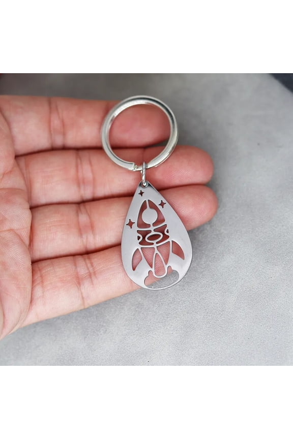 Stainless Steel Astronaut Saturn Rocket Keychain Creative Space Star Pendants Keyrings Car Handbag Decoration Key Chain