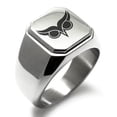 thumbnail image 1 of Stainless Steel Athena Greek Goddess of Wisdom Engraved Square Flat Top Biker Style Polished Signet Ring, 1 of 1